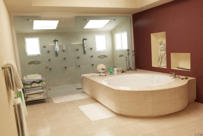 дизайнерские решения отделки ванных комнат